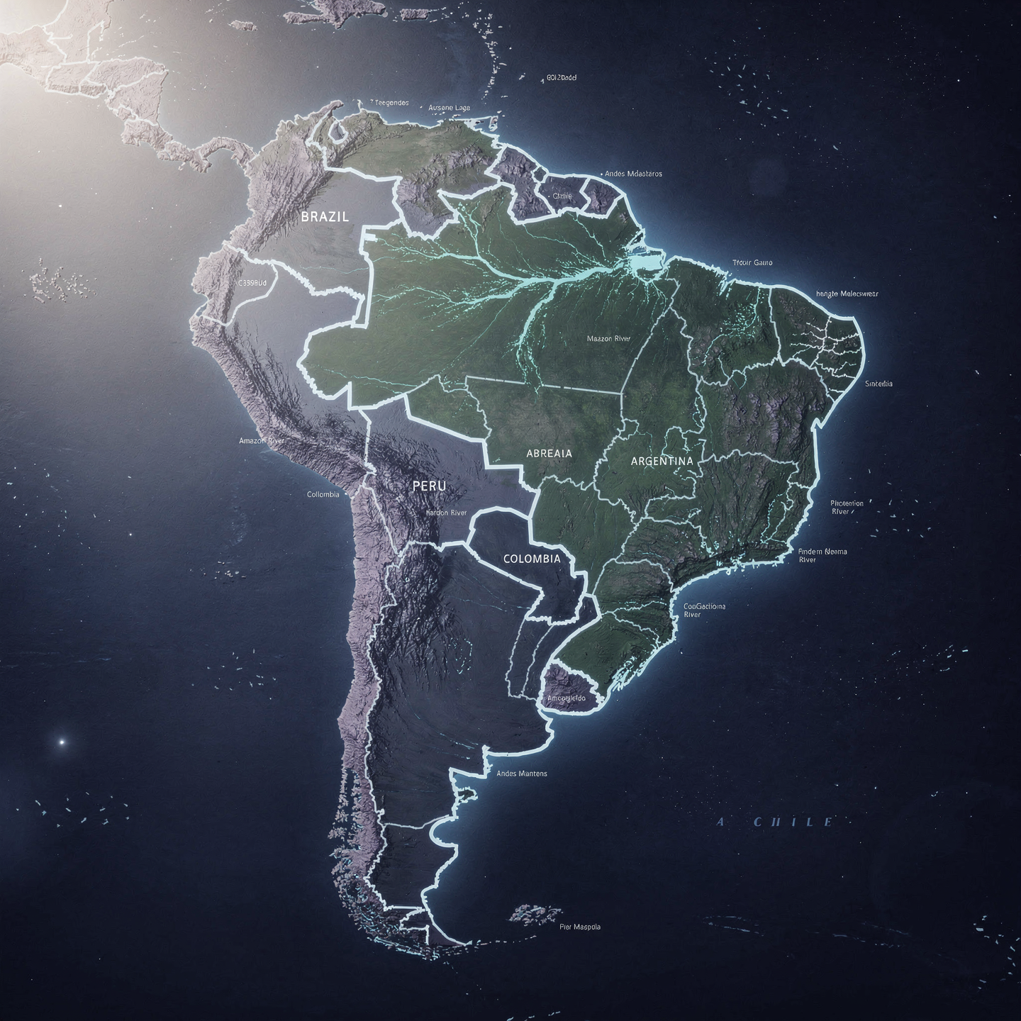 Illustration of South America highlighting Brazil